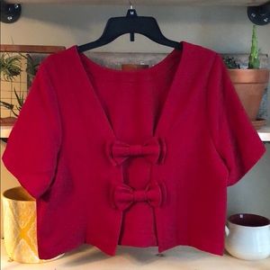 NWT Forever21 bow crop top red